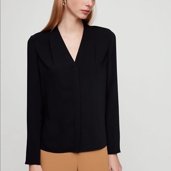 Aritzia Tops - Aritzia Wilfred V-Neck Japanese Rayon Black Top S